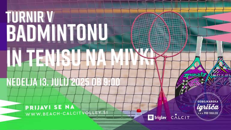 Turnir v badmintonu in tenisu na mivki